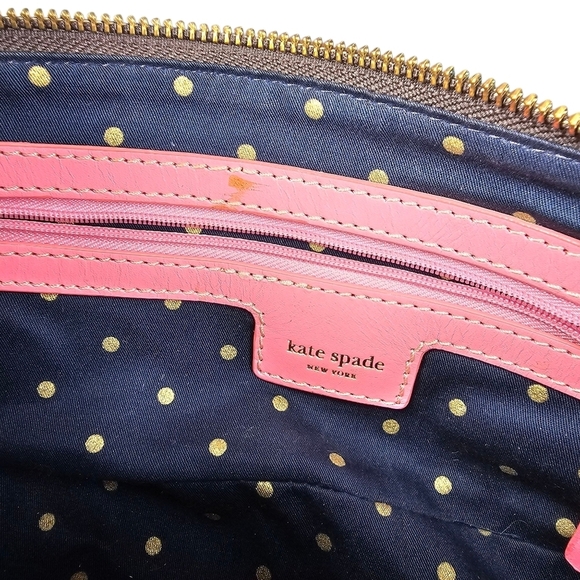 Vintage Y2k Kate Spade New York Brown Canvas Small barrel Pia Baguette Bag - Picture 8 of 9